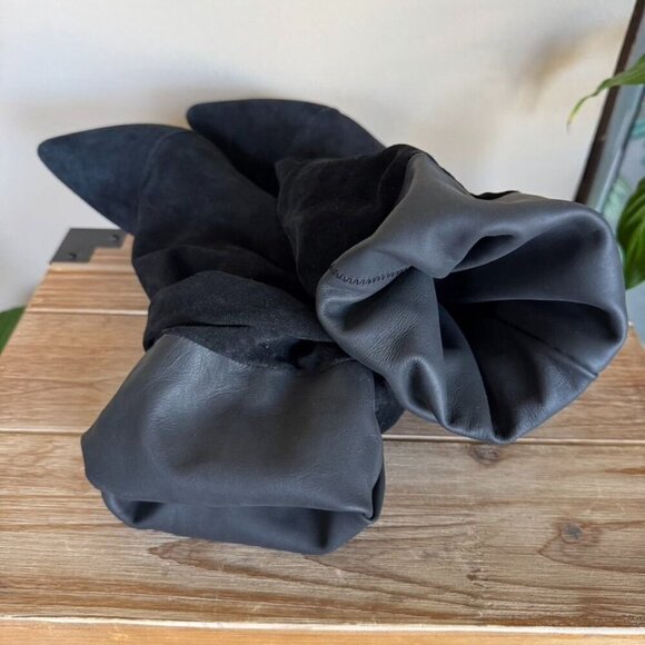 IRO The Stevie Gathered Slouch Black Suede Leather Heeled Boho Boots Size 38 / 7 - Picture 11 of 13